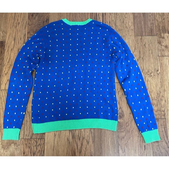 Happy Birthday Jesus Ugly Christmas Sweater Size S Wearing Party Hat Colorful - Picture 4 of 6